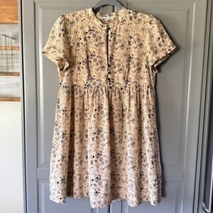 Corey Lynn Calter Doodle Print Babydoll Mini Dress, Cream Black,4